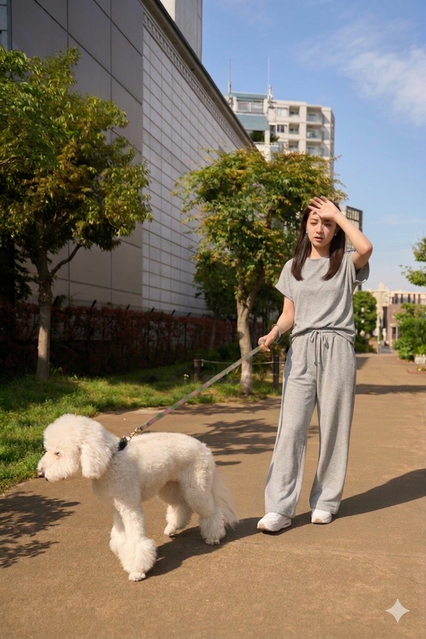 犬の散歩シーン