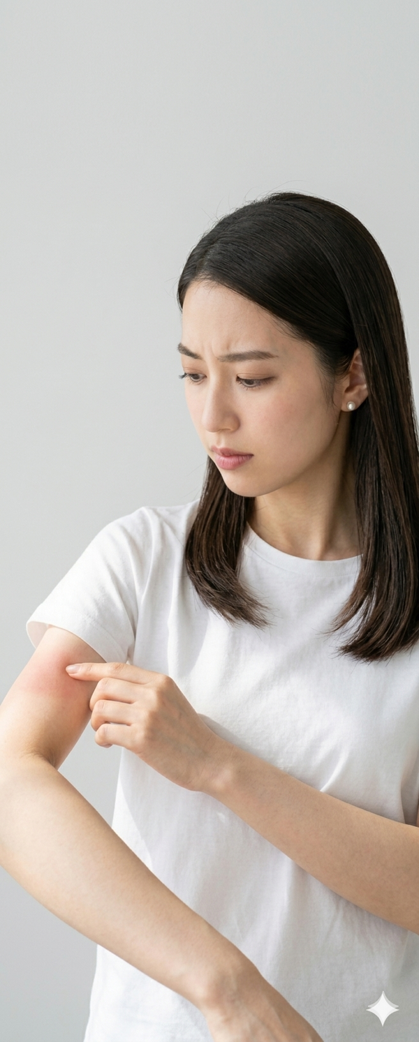 半袖で日焼けした腕